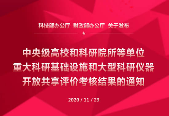2020年中央級(jí)科研儀器設(shè)備開(kāi)放共享評(píng)價(jià)考核結(jié)果